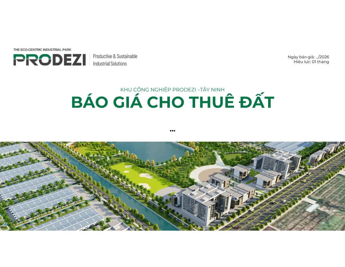 Bìa đề xuất thương mại KCN Prodezi – báo giá cho thuê đất